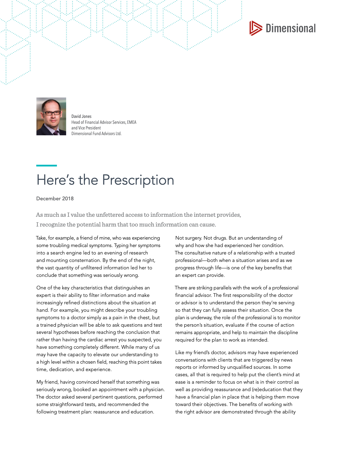 Here’s The Prescription | Excel Financial Planning Blog